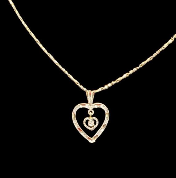 Vtg. Silver Heart Pendant - Picture 1 of 7